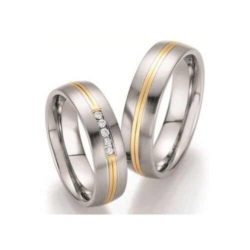 Nowotny Collection Ruesch Trauringe Eheringe 88/60040-060  88/60030-060 Edelstahl/Gold Sensation